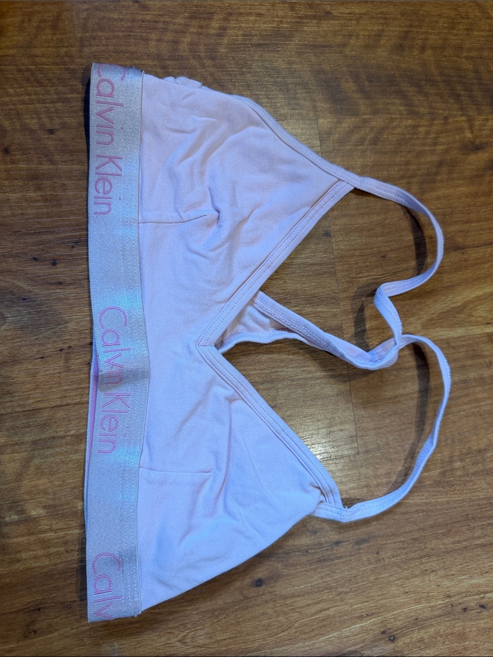Calvin Klein Light Pink Bralette with Logo Band